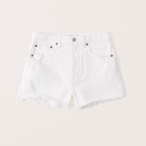 Abercrombie & Fitch Curve Love High Rise Denim Shorts 4" Short Size 29 / 8 White